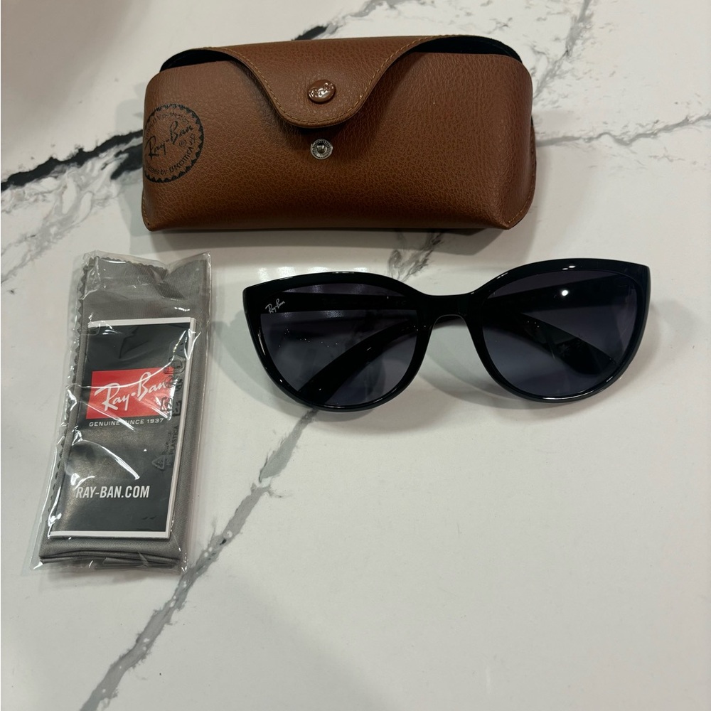 Ray-Ban Emma Sunglasses RB 4167 601/8G Polished Black Gray Gradient w/Case